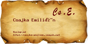 Csajka Emilián névjegykártya